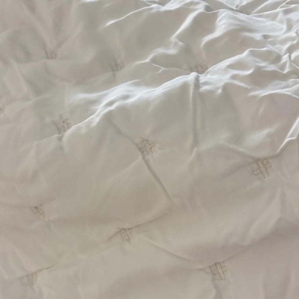 Luxurious White Cross stitch Quilted Comforter by Pottery Barn